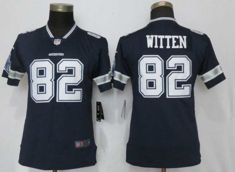 Women Dallas cowboys 82 Witten Blue Nike Vapor Untouchable Limited NFL Jerseys